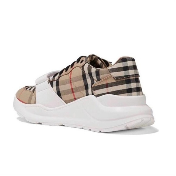 BURBERRY Regis check logo canvas sneakers - Picture 4 of 7